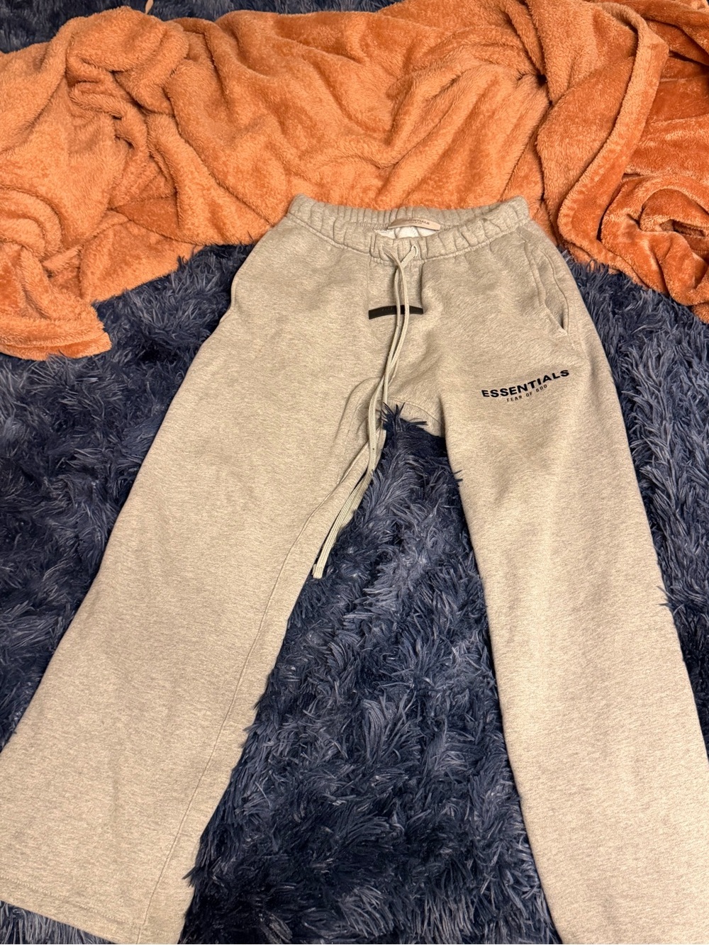 ESSENTIALS Kids Light Gray Sweatpants with Logo